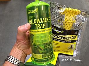 Yellowjacket traps may capture several wasps, but do not necessarily alleviate the problem. 