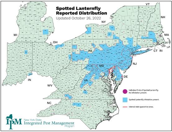 Spotted Lanternfly Distribution